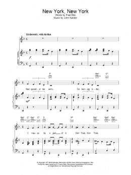 page one of New York, New York (Piano, Vocal & Guitar Chords (Right-Hand Melody))