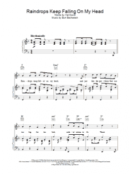 page one of Raindrops Keep Fallin' On My Head (Piano, Vocal & Guitar Chords (Right-Hand Melody))