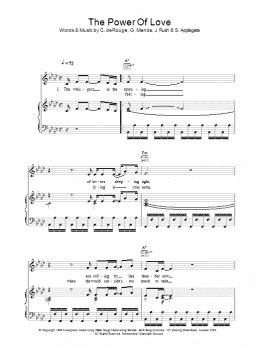 page one of The Power Of Love (Piano, Vocal & Guitar Chords (Right-Hand Melody))