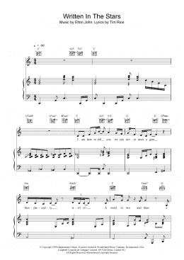 page one of Written In The Stars (from Aida) (Piano, Vocal & Guitar Chords)