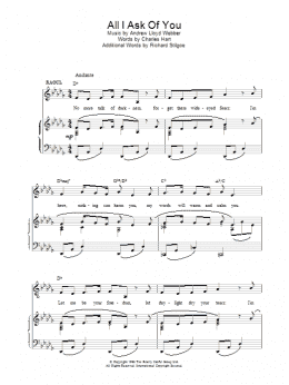 page one of All I Ask Of You (from The Phantom Of The Opera) (Piano, Vocal & Guitar Chords (Right-Hand Melody))