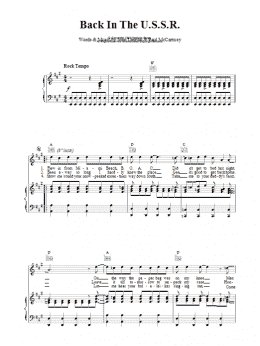 page one of Back In The U.S.S.R. (Piano, Vocal & Guitar Chords)