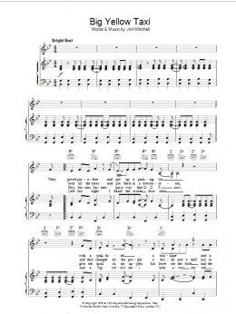 page one of Big Yellow Taxi (Piano, Vocal & Guitar Chords (Right-Hand Melody))