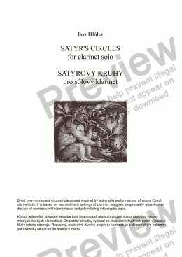 page one of SATYR’S CIRCLES (Satyrovy kruhy) for clarinet solo