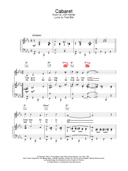 page one of Cabaret (Piano, Vocal & Guitar Chords)