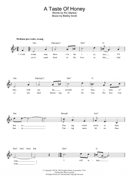 page one of A Taste Of Honey (Lead Sheet / Fake Book)