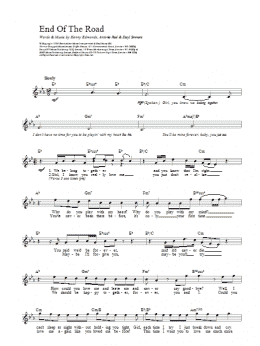 page one of End Of The Road (Lead Sheet / Fake Book)