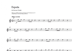 page one of Espana (Lead Sheet / Fake Book)