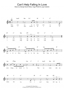 page one of Can't Help Falling In Love (Lead Sheet / Fake Book)