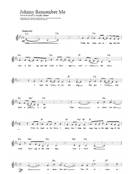 page one of Johnny Remember Me (Lead Sheet / Fake Book)