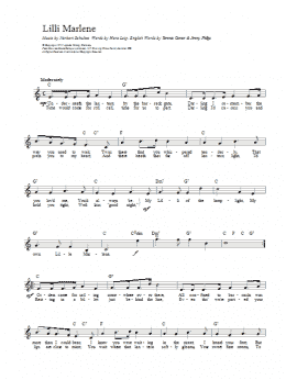 page one of Lili Marlene (Lead Sheet / Fake Book)