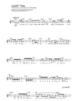 page one of Lovin' You (Lead Sheet / Fake Book)