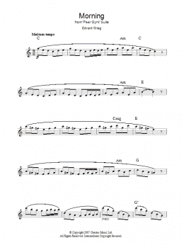 page one of Morning (Lead Sheet / Fake Book)