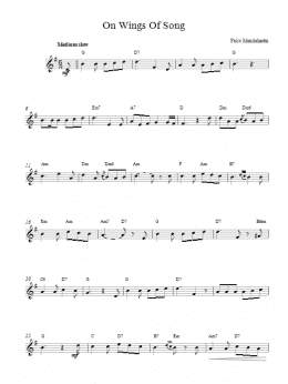 page one of On Wings Of Song (Lead Sheet / Fake Book)