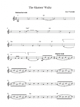 page one of The Skaters Waltz (Lead Sheet / Fake Book)