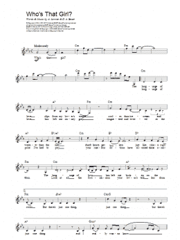 page one of Who's That Girl (Lead Sheet / Fake Book)