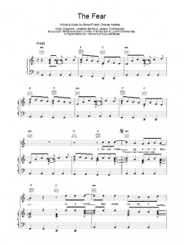 page one of The Fear (Piano, Vocal & Guitar Chords)