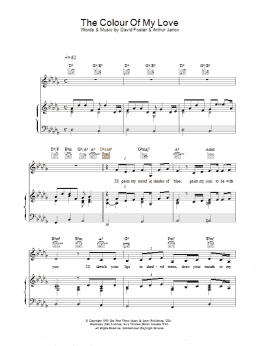 page one of The Colour Of My Love (Piano, Vocal & Guitar Chords)