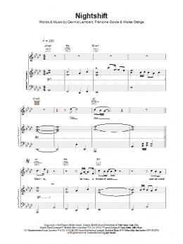 page one of Nightshift (Piano, Vocal & Guitar Chords)