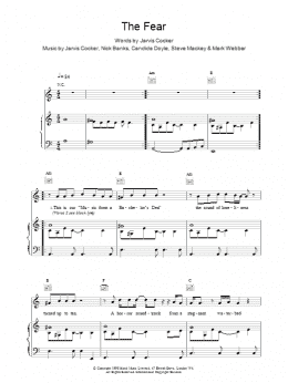 page one of The Fear (Piano, Vocal & Guitar Chords)