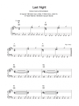 page one of Last Night (Piano, Vocal & Guitar Chords)