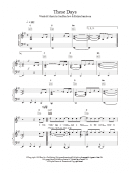 page one of These Days (Piano, Vocal & Guitar Chords)