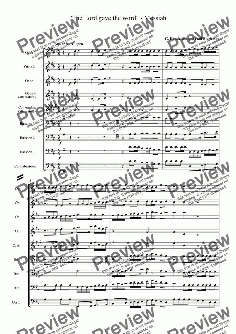 The lord gave the word (The Messiah) - Download Sheet Music PDF file