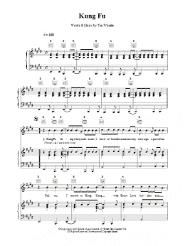 page one of Kung Fu (Piano, Vocal & Guitar Chords)