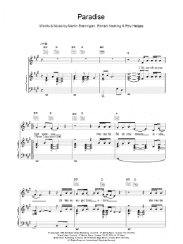 page one of Paradise (Piano, Vocal & Guitar Chords)