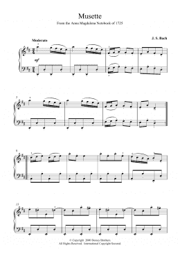 page one of Musette In D Major, BWV App. 126 (Piano Solo)