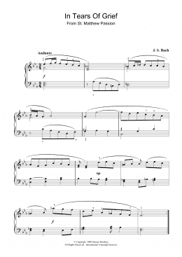 page one of In Tears Of Grief (from St Matthew Passion) (Piano Solo)