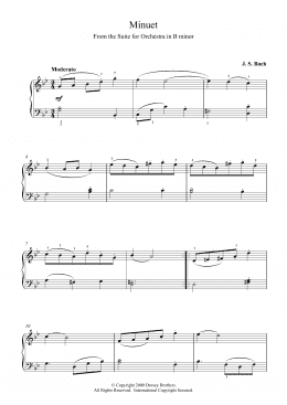 page one of Minuet (from Orchestral Suite No. 2 in B Minor) (Piano Solo)