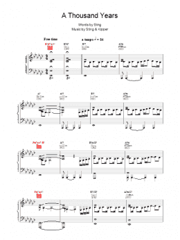 page one of A Thousand Years (Piano, Vocal & Guitar Chords)