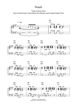 page one of Numb (Piano, Vocal & Guitar Chords)