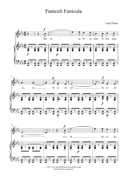 page one of Funiculi, Funicula (Piano & Vocal)