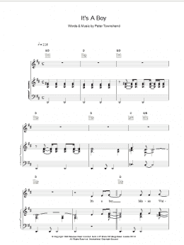 page one of It's A Boy (Piano, Vocal & Guitar Chords)