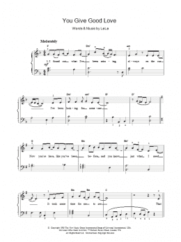 page one of You Give Good Love (Piano, Vocal & Guitar Chords)