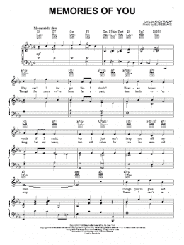 page one of Memories Of You (Piano, Vocal & Guitar Chords (Right-Hand Melody))