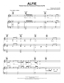 page one of Alfie (Piano, Vocal & Guitar Chords (Right-Hand Melody))