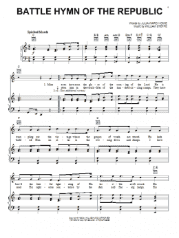 page one of Battle Hymn Of The Republic (Piano, Vocal & Guitar Chords (Right-Hand Melody))