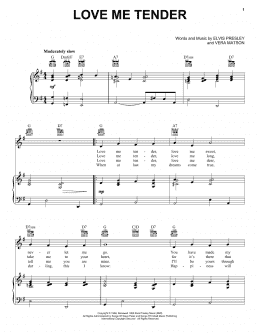 page one of Love Me Tender (Piano, Vocal & Guitar Chords (Right-Hand Melody))