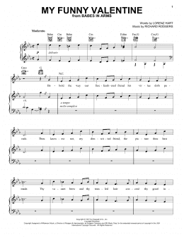 page one of My Funny Valentine (Piano, Vocal & Guitar Chords (Right-Hand Melody))