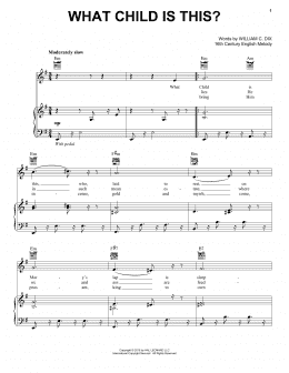 page one of What Child Is This? (Piano, Vocal & Guitar Chords (Right-Hand Melody))