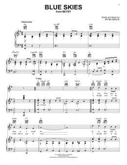 page one of Blue Skies (Piano, Vocal & Guitar Chords (Right-Hand Melody))