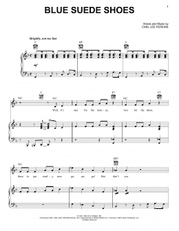 page one of Blue Suede Shoes (Piano, Vocal & Guitar Chords (Right-Hand Melody))