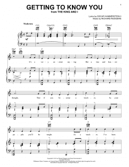 page one of Getting To Know You (Piano, Vocal & Guitar Chords (Right-Hand Melody))