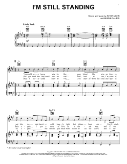 page one of I'm Still Standing (Piano, Vocal & Guitar Chords (Right-Hand Melody))