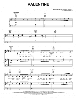 page one of Valentine (Piano, Vocal & Guitar Chords (Right-Hand Melody))