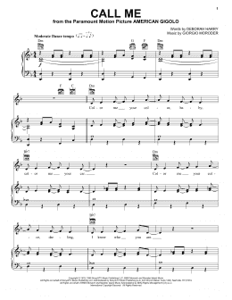 page one of Call Me (Piano, Vocal & Guitar Chords (Right-Hand Melody))