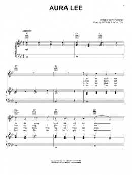 page one of Aura Lee (Piano, Vocal & Guitar Chords (Right-Hand Melody))